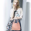 4pcs Set Women Bag Fashion Solid PU Single Shoulder Messenger Bags(Pink)