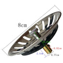 Stainles Steel  Kitchen Sink Strainer Waste Plug Filte Drain StopperBasket 78mm