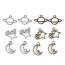 30pcs Mixed Moon Stars Charms Acrylic Pendant DIY Jewelry Findings Gifts
