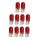 10Pcs Red T10 501 W5W Wedge Interior Car Side Light Bulb Dashboard Dash Capless