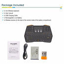 Mini Wireless Remote Control Keyboard Touchpad w/ White Backlit for TV Box PC bs
