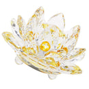 Mini Crystal Lotus Flower Ornaments Crafts Home Office Desktop Decor Yellow