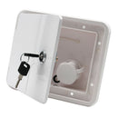 White Gravity City Water Inlet Fill Dish Hatch Lock RV Trailer