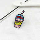 Creative Drink Cup Brooch Colorful Enamel Badge Kids Backpack Decor Pins