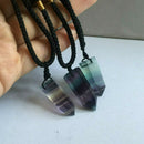 1*Natural Fluorite Quartz Crystal Pendant Point Pendulum Chakra Necklace Jewelry