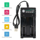 Battery Charger 2 Slots Universal Rechargeable 4.2V Li-ion For 18650 Batteries