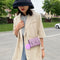 Women Mini Messenger Bags Alligator PU Retro Chain Shoulder Purse (Purple)