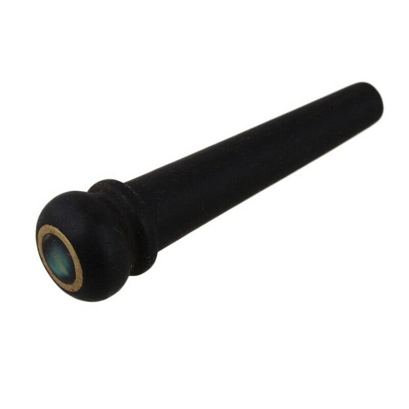 6Pcs Black Ebony Shell Guitar Bridge Bone Pins Set with Green Abalone Dot F