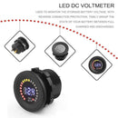 Waterproof DC 12V-24V Car Motorcycle LED Digital Voltmeter Voltage Meter Gauge
