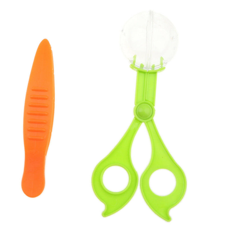 2pcs/set Scissor Clamp & Tweezers Kit for Kids Outdoor Exploration Playing