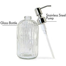 Glass Soap Dispenser with Rust Proof Stainless Steel Pump, Refillable Liqui