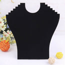 Black Necklace Bust Jewelry Pendant Display Holder Stand Velvet Easel Rack