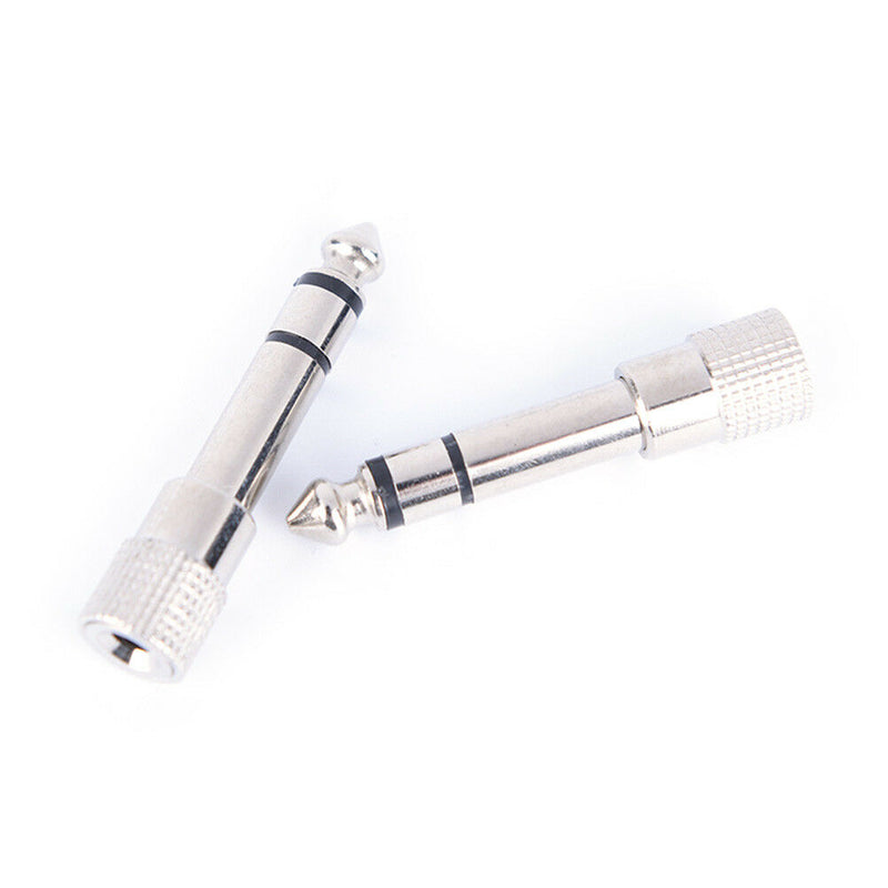 2Pcs 6.5mm male plug to 3.5mm female jack stereo headphone audio adapteES