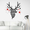 4pcs Merry Christmas Wall Stickers Elk Self-adhesive PVC Removable Decals A