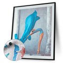 Acrylic Painting By Numbers DIY Blue Ballet Girl Hand Painted Picture Craft