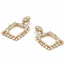 Fashion Women Hyperbole Za Crystal Square Big Dangle Earrings Wedding Jewel