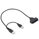 SATA & USB 2.0 to USB 2.0 Adapter Converter Cable for External 2.5" SATA SSD