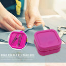 Magnetic Needlework Pins Storage Box for DIY Sewing Needles Case (Red) A