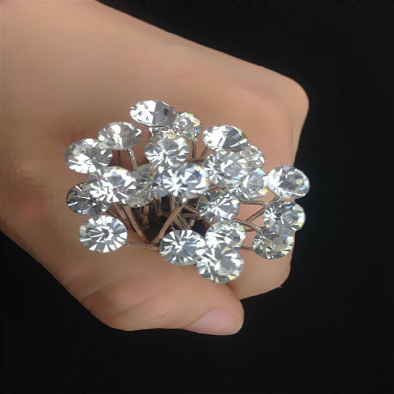 20PCS Clear Crystal Rhinestone Diamante Wedding Bridal Prom Hair Pins Hairpin Gw