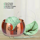 Wood Yarn Storage Bowl for Knitting, Crochet for Moms, Handmade Wooden Bowl 15cm