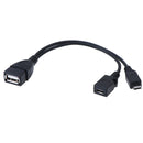 2 in1 Micro USB Male to Female to USB 2.0 Power Charging OTG Adapter Cabl OZ