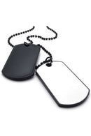 Jewelry Men's Necklace, 2 Military Identifiers Army Style Dog Tag Pendant k N4Z9