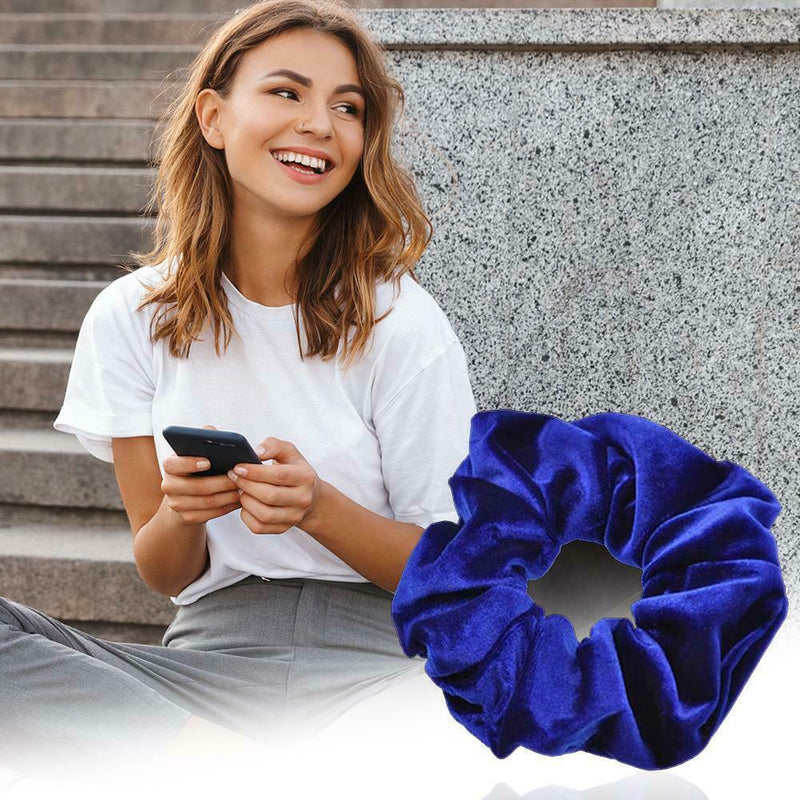 6pcs Velvet Scrunchies Women Elastic Hair Rings Ponytail Holder (Style 2) A