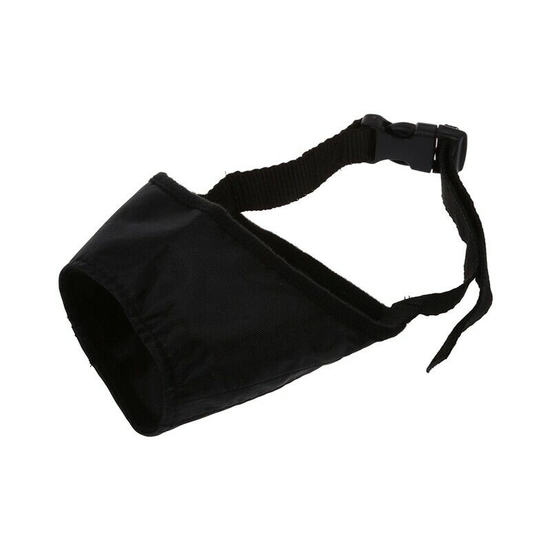 Black Adjustable Nylon Dog Muzzle for Security Bark Stops Along 8cm