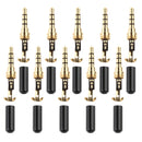 3.5mm Jack Stereo Male Connector DIY Headphone Plug, Pack of 10