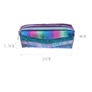 2X(1 Pcs Novelty Glitter Scale Tassel Pu Pencil Case Double Zipper Large Ca