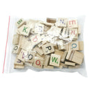 100 Wooden Alphabet Scrabble Colorful Letters & Numbers For Crafts Wood