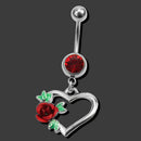 Surgical Steel Navel Rings Crystal Belly Button Ring Piercing Jewelry Beauty x 1