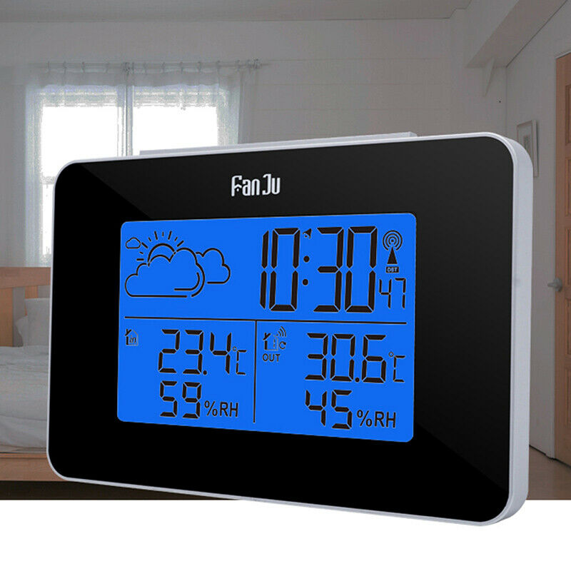 Wireless Weather Station Digital Clock Humidity Outdoor Thermometer Sensor JC Nw