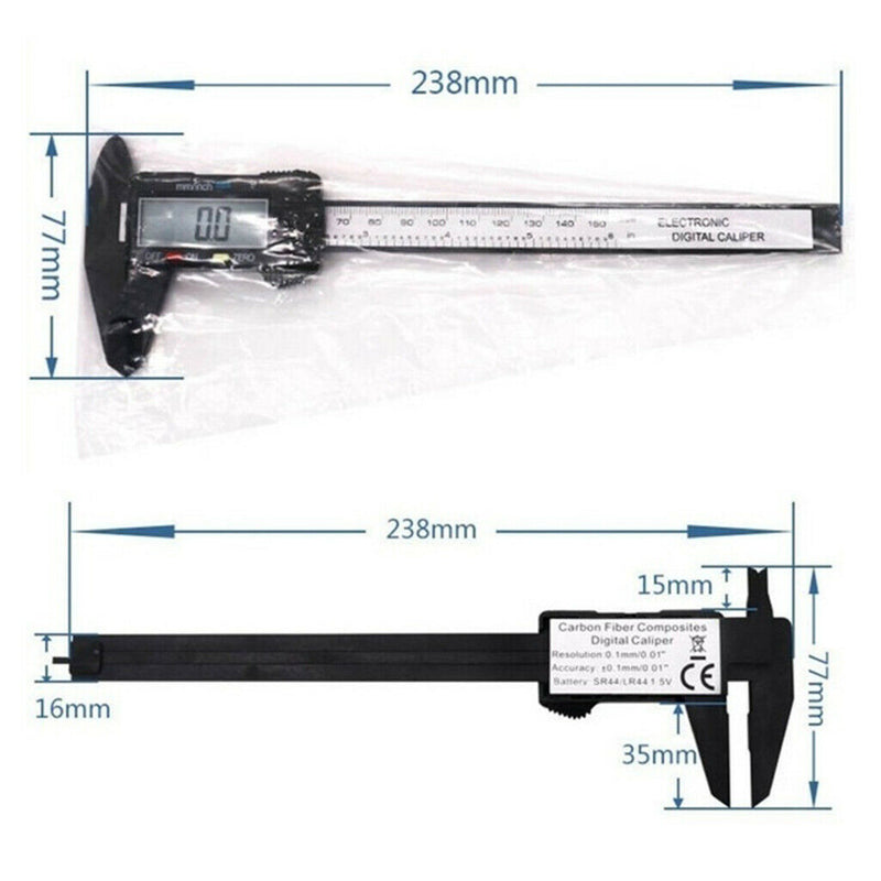 150mm 0-6\ Electronic Digital Caliper Tool Micrometer With Large LCD Screen