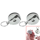 2 pcs Metal Retractable Retracting Card Holder Clip Key Split Ring Pull O AWS