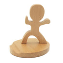 Wood Cell Phone Smart Phone Desk Stand Holder Table Decor - Tai Chi Boy
