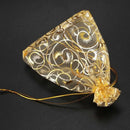 100pcs Champagne Eyelash Organza Drawstring Pouches Jewelry Party Wedding F A8Q5
