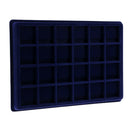 24 Slot Grid Velvet Frame Coin Jewelry Showcase Display Tray Storage Case