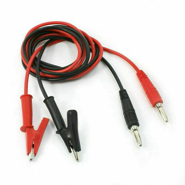 New Test Wire Probe Lead Silicone Banana Plug to Crocodile Alligator Clip 102cm