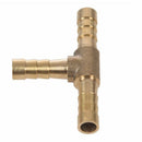 2pcs Air Fuel Water 3-Way Brass Tee T Fitting Hose Barb Connector