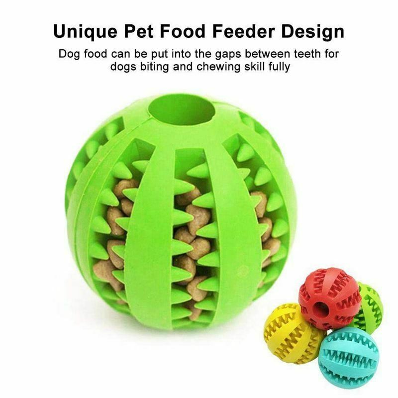 Dog Tooth Cleaning Balls,Chewing Food Toys Ball Non-Toxic Soft Rubber Ball  M8Q2