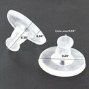 Clear Silicone Pierced Earring Back Cushions Back Pads Stoppers 100 Pieces ~11mm