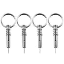 4 Pack Quick Release Pin 1/4 Inch Diameter W/Drop Cam & Spring, Usable Leng