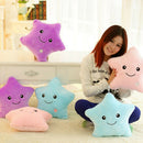 LED Bright Light Up Glowing Pillow Soft Cosy Cushion Star-shape Decor Purple
