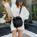 Fashion Drawstring Messenger Bag Women Solid Color Casual Shoulder Handbag