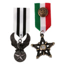 2Pcs Classic Mens Uniform Party Medal Eagle Brooch Streampunk Brooches Badge