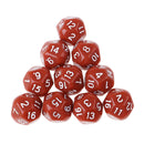 10pcs 16 Sided D16 14mm Acrylic Opaque Dice for Role Playing Game RPG Coffe