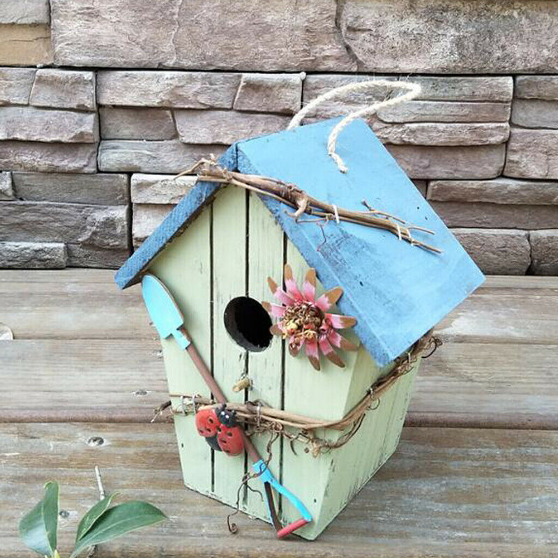 2 Pcs Hand-made Backyard Bird Cottage Wooden Bird House - Bird Friendly - Home