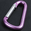 Pink aluminum alloy D-shape spring-loaded gate closure carabiner Z7N9