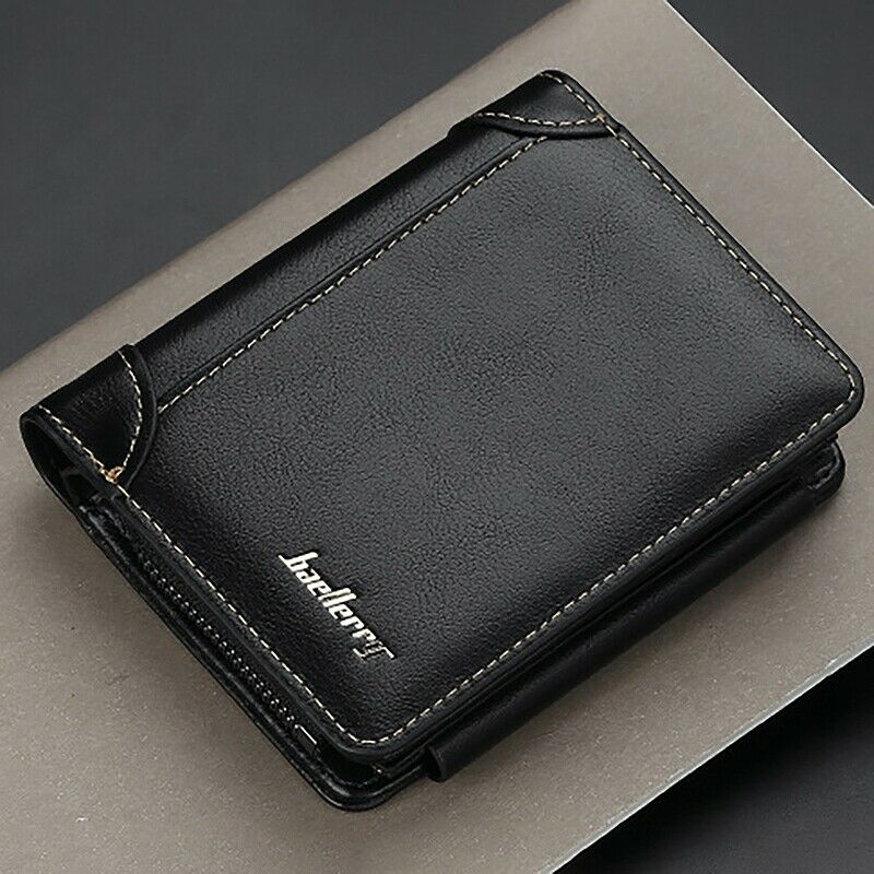 Baellerry Short Men Wallets 11 Card Holders Zipper Men Leather Purse Solid  K4C2